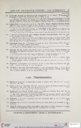 XXIV. Numismatics (Nr. 510 - 525)