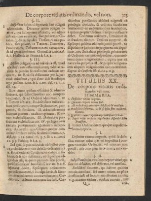 Titulus XX. De corpone vitiatis ordinandis vel non