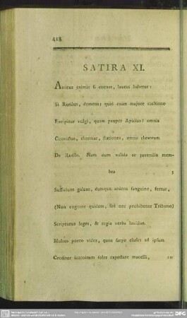 Satira XI.