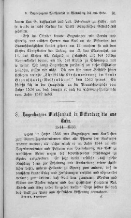 8. Bugenhagens Wirksamkeit in Wittenberg bis ans Ende. 1544 - 1558.