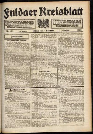 Zweite Ausgabe vom Freitag, den 03. November 1911.