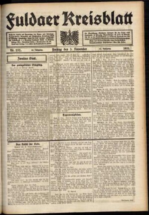 Zweite Ausgabe vom Freitag, den 03. November 1911.