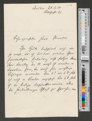 Brief an Werner von Melle