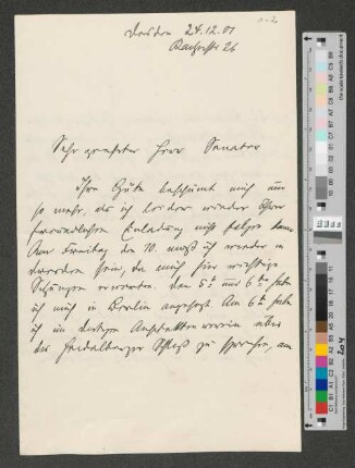Brief an Werner von Melle