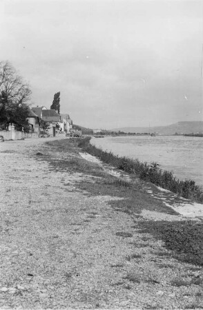 Am Main : Blick vom Ufer auf den Flusslauf des Main bei Zell unterhalb von Würzburg.