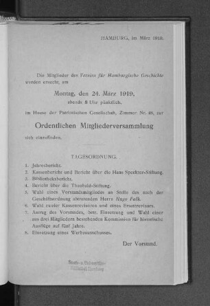 Ordentliche Mitgliederversammlung