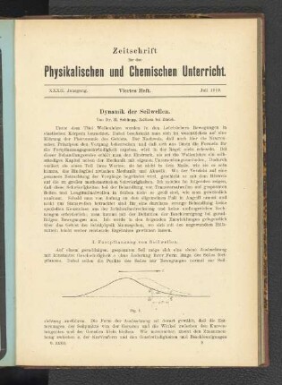 I. Fortpflanzung von Seilwellen.