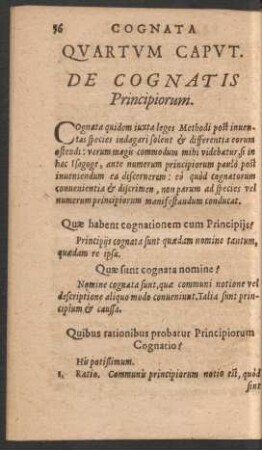 Quartum Caput. De Cognatis Principiorum.