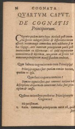 Quartum Caput. De Cognatis Principiorum.