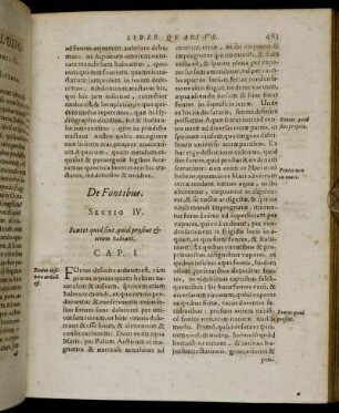 De Fontibus. Sectio IV.