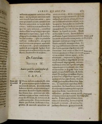 De Fontibus. Sectio IV.