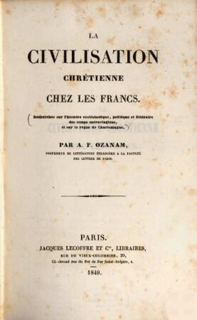Études germaniques : Pour servir à l'histoire de la France. 2, La civilisation chrétienne chez les Francs