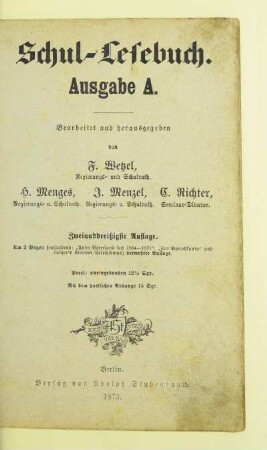 Schul-Lesebuch