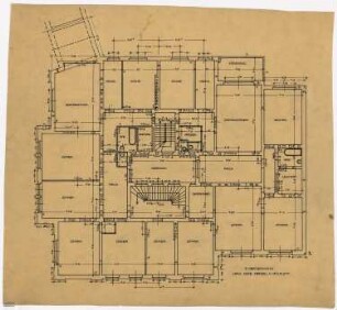 Wohnhäuser Hohenzollernstraße/Menzelstraße/Wölflstraße, Breslau: Haus Ecke Menzel- und Wölflstraße: Grundriss 2.OG
