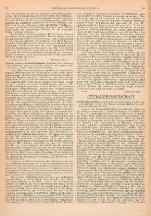 748-749 [Rezension] Liturgisches Jahrbuch, Bd. 1