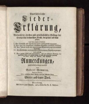 Theil 4: Ausführliche Lieder-Erklärung. Theil 4