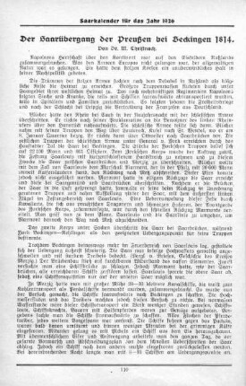 Der Saarübergang der Preußen bei Beckingen 1814