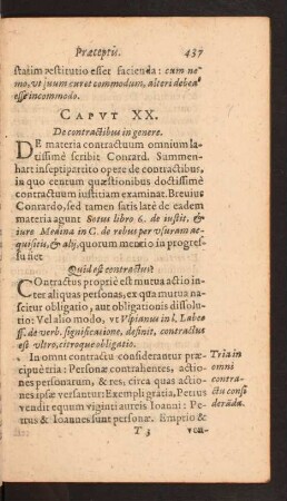 Capvt XX. De contractibus in genere.