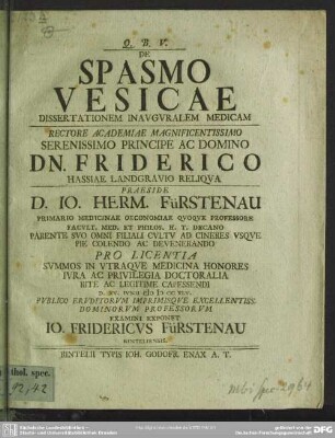De Spasmo Vesicae Dissertationem Inauguralem Medicam