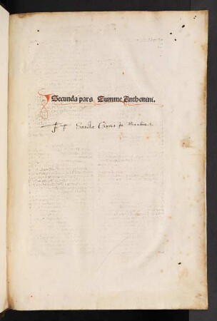 2: Summa theologica : P. 1 - 4. Mit Tabula von Johannes Molitoris