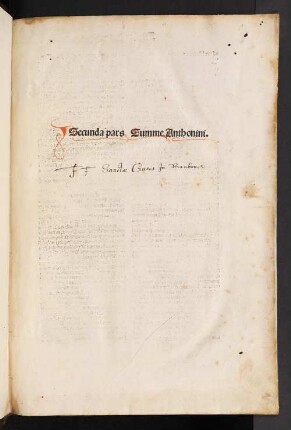 2: Summa theologica : P. 1 - 4. Mit Tabula von Johannes Molitoris