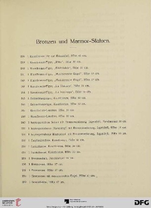 Bronzen und Marmor-Statuen (Nr. 238-310)