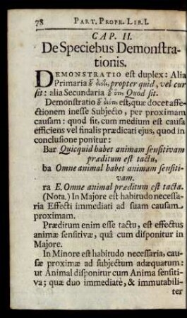 Cap. II. De Speciebus Demonstrationis.