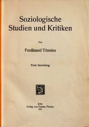 Soziologische Studien und Kritiken. 1