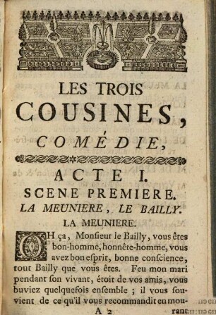 Les trois cousines : comédie, en trois actes, en prose