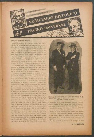 Noticiario histórico del teatro universal : para "Máscara"