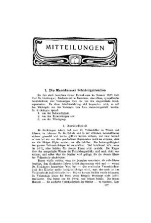 Die Mannheimer Schulorganisation