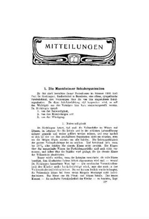 Die Mannheimer Schulorganisation