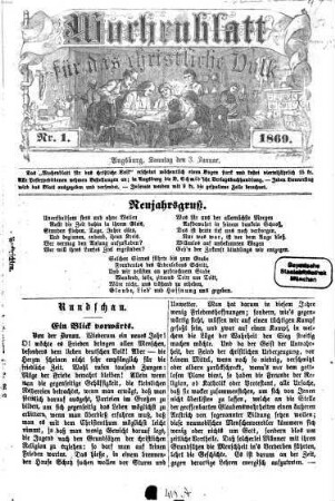 Wochenblatt für das christliche Volk. 1869
