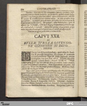 Capvt XXII. De Bvllæ Jvbileæ Ostensione Clementis XI Devotionis.