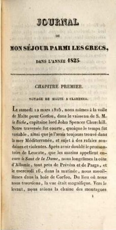 Tableau de la Grèce en 1825, ou recit des voyages de M. J. Emerson et du C. Pecchio