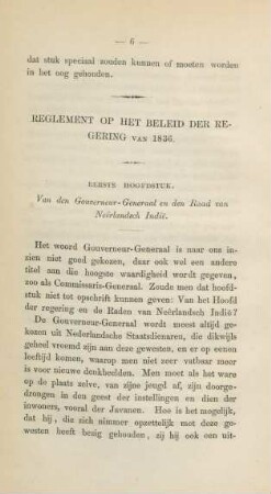 Eerste hoofdstuk. Van den gouverneur-generaal an den raad van Nederlandsch Indie