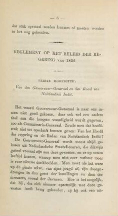 Eerste hoofdstuk. Van den gouverneur-generaal an den raad van Nederlandsch Indie