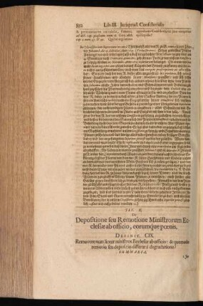 Tit. X. De Depositione seu Remotione Ministrorum Ecclesiae officio, eorumque poenis