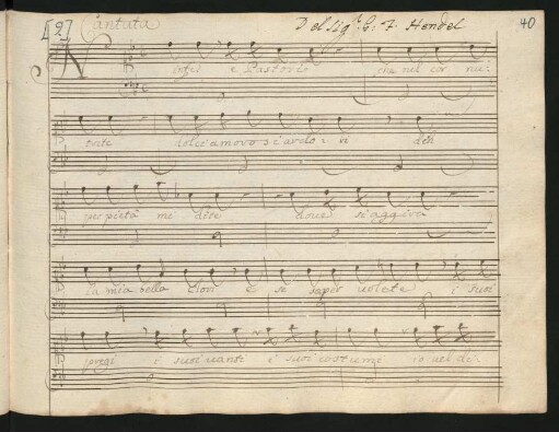 Ninfe e pastori. Auszüge; S, bc; HWV 139a