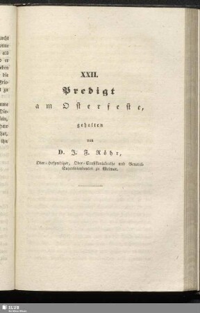 XXII. Predigt am Osterfeste