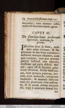 Caput XI. De familiaritate proborum appetenda, malorum fugienda.