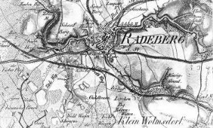 Radeberg. Ausschnitt aus: Oberreit, Sect. Dresden, 1821/22