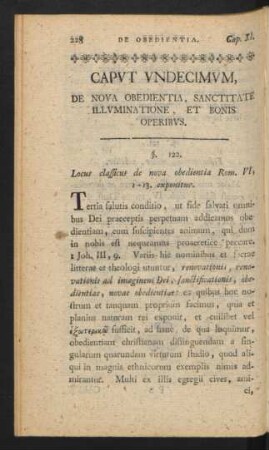 Caput Undecimum, De Nova Obedientia, Sanctitate Illuminatione, Et Bonis Operibus.