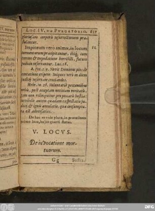 V. Locus. De invocatione mortuorum.