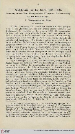1: Fundchronik von den Jahren 1888-1892 : Fortsetzung der in den Württ. Vierteljahresheften 1890 gegebenen Zusammenstellung
