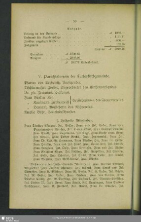 V. Parochialverein der Lutherkirchgemeinde