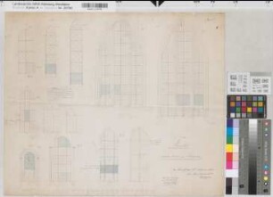 Fröndenberg (Fröndenberg) Kirche Blatt 1 Fenster 1858 25 Fuß = 32,9 cm 49 x 59 Zeichnung Siemens, Kreisbaumeister