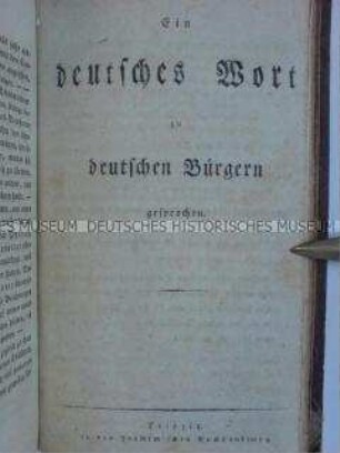 Aufruf zum Kampf gegen die Napoleonische Herrschaft