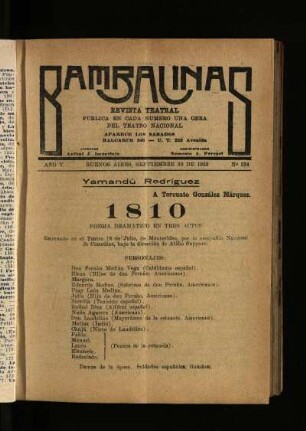 1810 : poema dramático en tres actos
