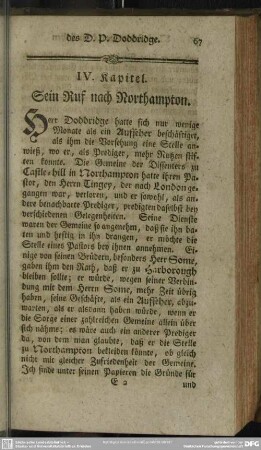 IV. Kapitel. Sein Ruf nach Northampton